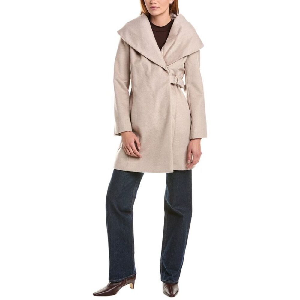 Via Spiga Womens Hooded Wool-Blend Coat, White